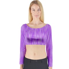 Purple Lavender Splash Long Sleeve Crop Top by retrotoomoderndesigns