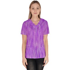 Purple Lavender Splash Women s V-neck Scrub Top by retrotoomoderndesigns