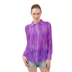 Purple Lavender Splash Long Sleeve Chiffon Shirt