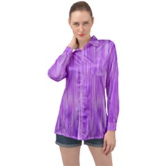 Purple Lavender Splash Long Sleeve Satin Shirt