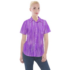 Purple Lavender Splash Women s Short Sleeve Pocket Shirt