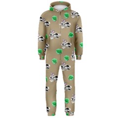 Bunnies Pattern Hooded Jumpsuit (men)  by bloomingvinedesign