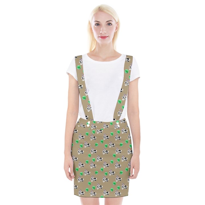 Bunnies pattern Braces Suspender Skirt