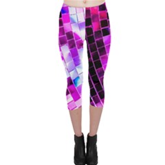 Purple Disco Ball Capri Leggings  by essentialimage