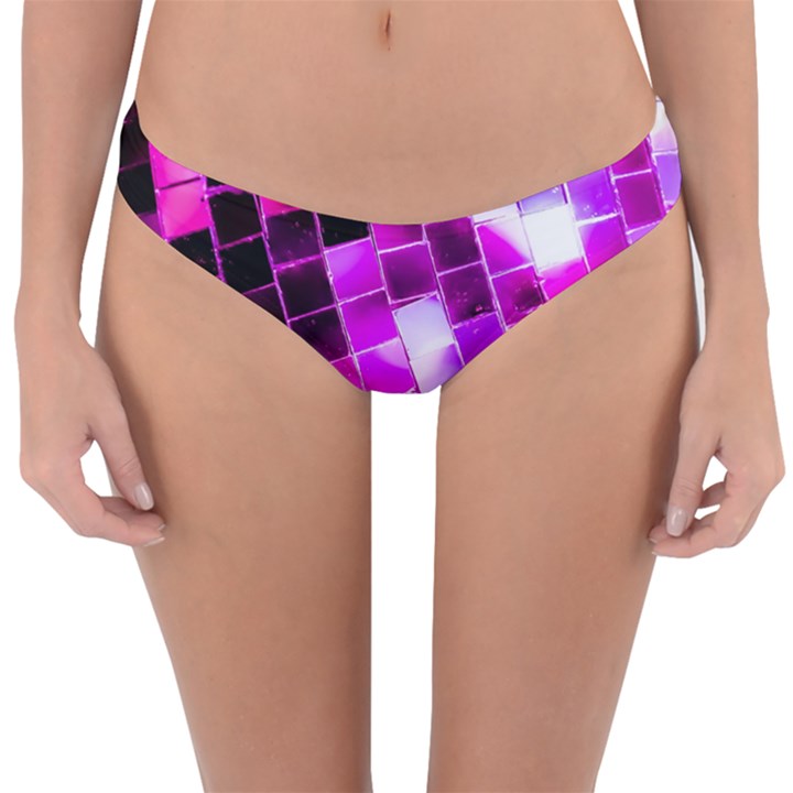 Purple Disco Ball Reversible Hipster Bikini Bottoms