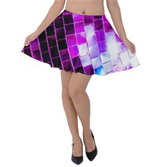 Purple Disco Ball Velvet Skater Skirt by essentialimage