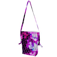 Purple Disco Ball Folding Shoulder Bag by essentialimage