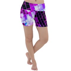 Purple Disco Ball Lightweight Velour Yoga Shorts by essentialimage