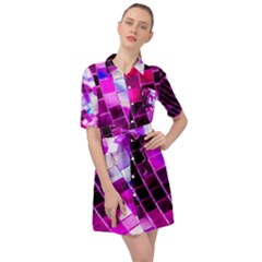 Purple Disco Ball Belted Shirt Dress by essentialimage