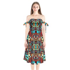 New Arrivals-a-17 Shoulder Tie Bardot Midi Dress by ArtworkByPatrick