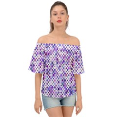 Purple Squared Off Shoulder Short Sleeve Top