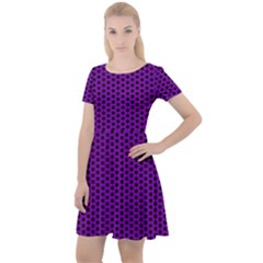 Purple Star Lattice Cap Sleeve Velour Dress  by retrotoomoderndesigns