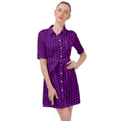 Purple Star Lattice Belted Shirt Dress by retrotoomoderndesigns