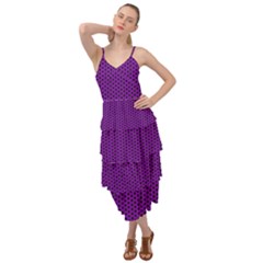 Purple Star Lattice Layered Bottom Dress