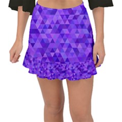 Shades Of Purple Triangles Fishtail Mini Chiffon Skirt by retrotoomoderndesigns