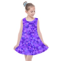 Shades Of Purple Triangles Kids  Summer Dress