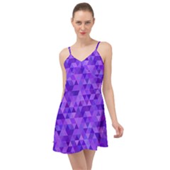 Shades Of Purple Triangles Summer Time Chiffon Dress