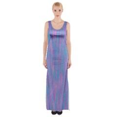 Purple Turquoise Watercolors Thigh Split Maxi Dress by retrotoomoderndesigns