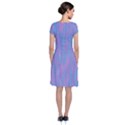 Purple Turquoise Watercolors Short Sleeve Front Wrap Dress View2