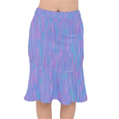 Purple Turquoise Watercolors Short Mermaid Skirt by retrotoomoderndesigns