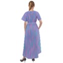 Purple Turquoise Watercolors Front Wrap High Low Dress View2