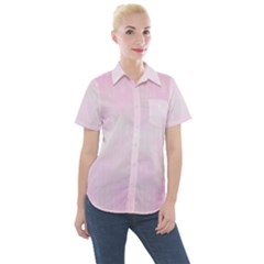 Pink Stars Women s Short Sleeve Pocket Shirt