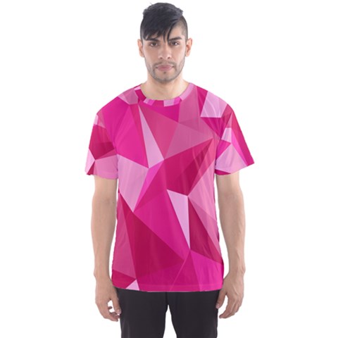 Abstract Pink Triangles Men s Sports Mesh Tee by retrotoomoderndesigns