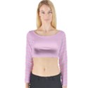 Pink Stripes Horizontal Long Sleeve Crop Top View1