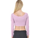 Pink Stripes Horizontal Long Sleeve Crop Top View2