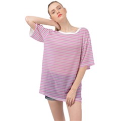 Pink Stripes Horizontal Oversized Chiffon Top