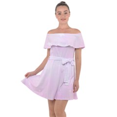 Pink Stars Off Shoulder Velour Dress