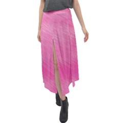 Hot Pink Breeze Velour Split Maxi Skirt by retrotoomoderndesigns