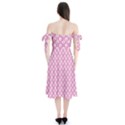 Pretty Pink Flowers Shoulder Tie Bardot Midi Dress View2