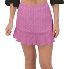 Polka Dotted Pinks Fishtail Mini Chiffon Skirt by retrotoomoderndesigns