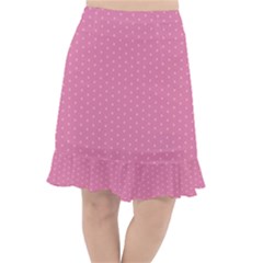 Polka Dotted Pinks Fishtail Chiffon Skirt