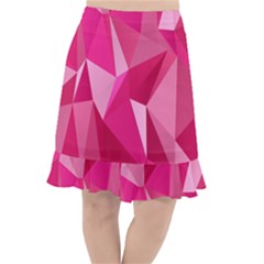 Abstract Pink Triangles Fishtail Chiffon Skirt