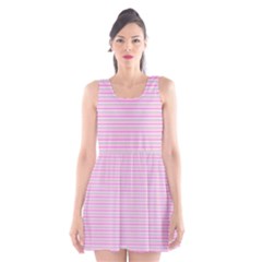 Pink Stripes Horizontal Scoop Neck Skater Dress by retrotoomoderndesigns