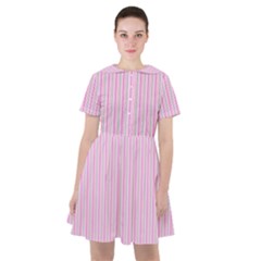 Pink Stripes Vertical Sailor Dress by retrotoomoderndesigns