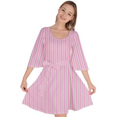 Pink Stripes Vertical Velour Kimono Dress by retrotoomoderndesigns