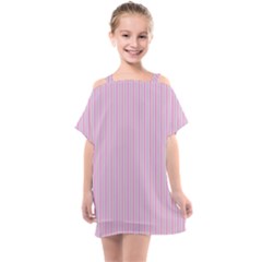 Pink Stripes Vertical Kids  One Piece Chiffon Dress by retrotoomoderndesigns