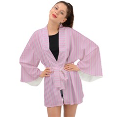 Pink Stripes Vertical Long Sleeve Kimono by retrotoomoderndesigns