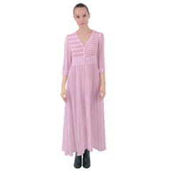 Pink Stripes Vertical Button Up Maxi Dress