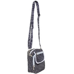 White Swirls On Gray Shoulder Strap Belt Bag