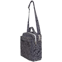 White Swirls On Gray Crossbody Day Bag