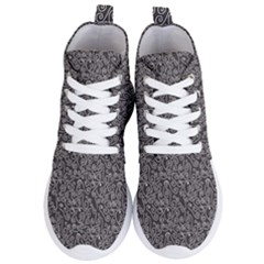 White Swirls On Gray Women s Lightweight High Top Sneakers by bloomingvinedesign