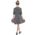 White Swirls On Gray Kids  All Frills Chiffon Dress View2