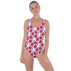 Red Flowers Blue Vines Bring Sexy Back Swimsuit by bloomingvinedesign