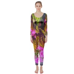 Coleus & Petunia Long Sleeve Catsuit by Riverwoman