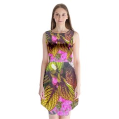 Coleus & Petunia Sleeveless Chiffon Dress   by Riverwoman