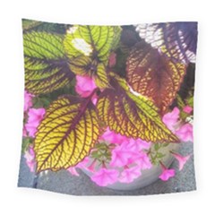 Coleus & Petunia Square Tapestry (large) by Riverwoman